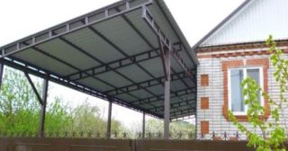 Односкатные навесы из металлопрофиля Курск, цена от 3422 руб.