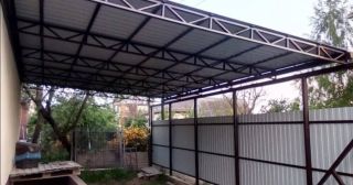 Односкатные навесы из металлопрофиля Курск, цена от 3422 руб.